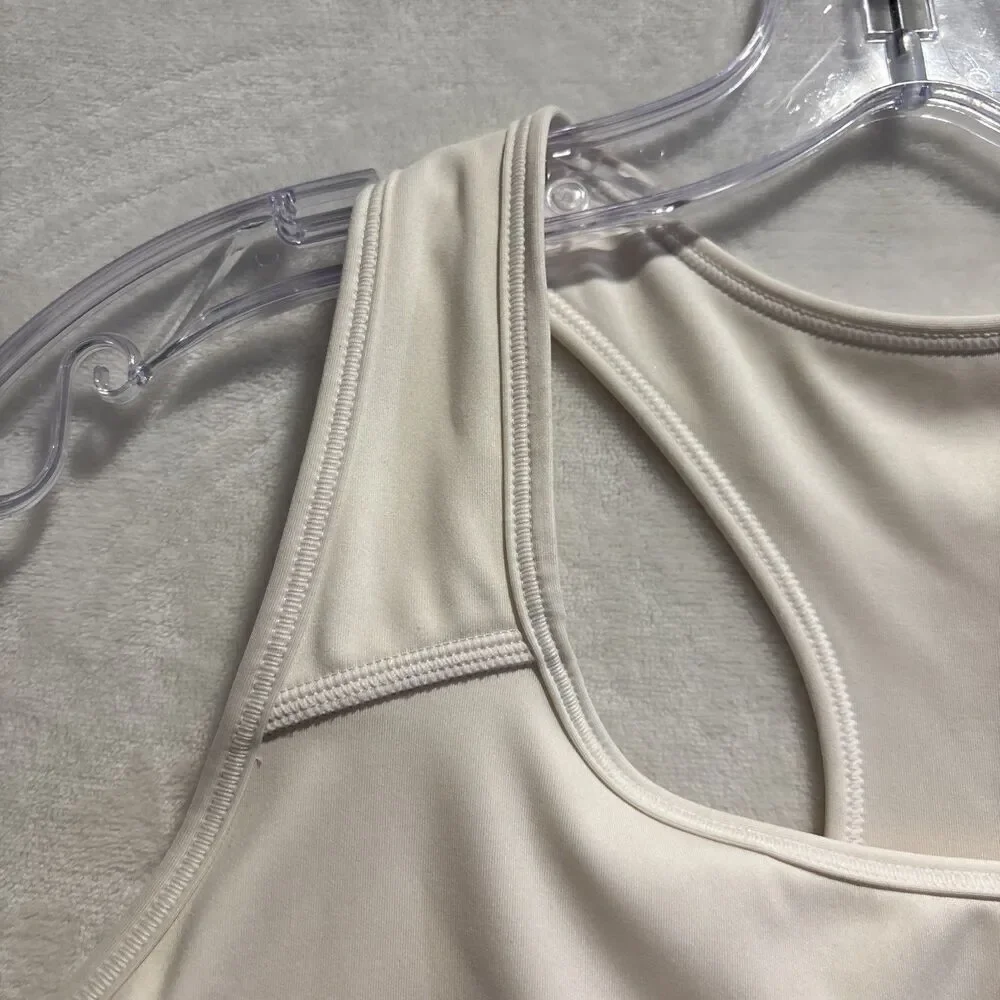 Nike Women's Swoosh Medium Support Racerback Sports Bra Plus Size 1X Ivory Cream